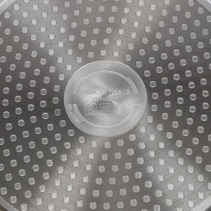 Кастрюля алюминий, антипригарное покрытие, 4.3 л, с крышкой, крышка стекло, MercuryHaus, Flame, 1790-MC, коричневая, индукция