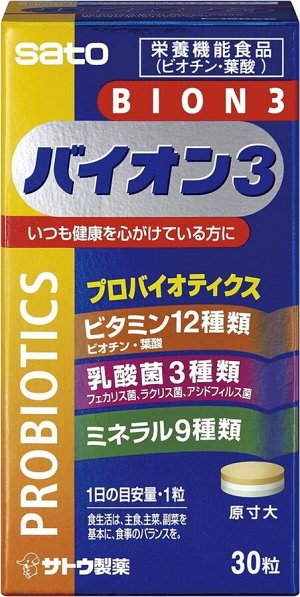 Комплекс с витаминами и молочнокислыми бактериями Sato Bion 3