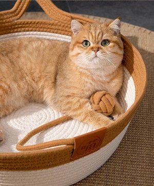 Лежанка кошачья плетёная с клубком, 40 см