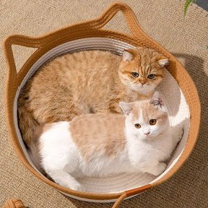 Лежанка кошачья плетёная с клубком, 40 см
