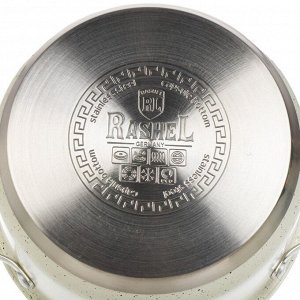 Ковш нержавеющая сталь, 2 л, крышка стекло, ручка нержавеющая сталь, индукция, RasheL, R-10/109в