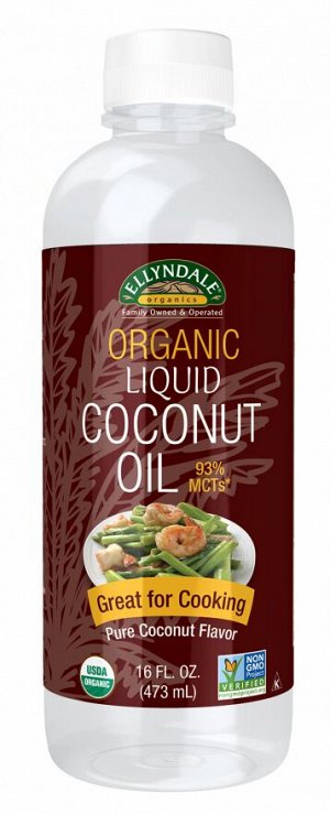 Органическое жидкое кокосовое масло NOW Foods Ellyndale, 473 мл, для жарки, кето-диеты и ухода за телом