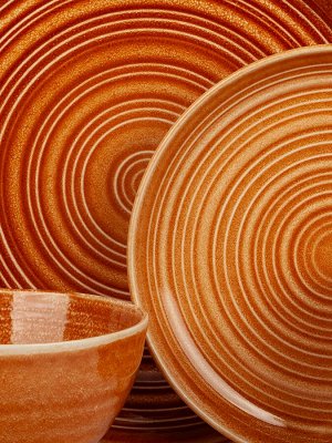 "Spiral Yellow" Тарелка десертная 20см
