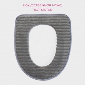 Чехол на сиденье для унитаза на липучках Доляна «Плюша», 37x42 см, цвет МИКС