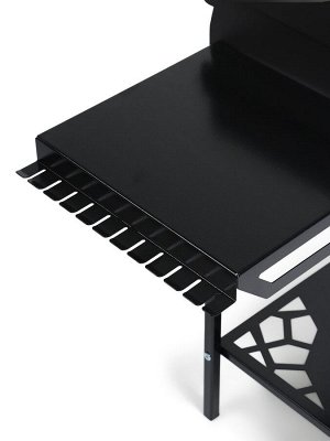 Мангал GrilMe MAX, 35x115x83 см, сталь 2 мм, термометр, 2 полки, колёса