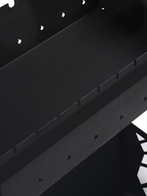 Мангал GrilMe MAX, 35x115x83 см, сталь 2 мм, термометр, 2 полки, колёса