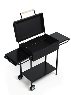 Мангал GrilMe, 35x115x83 см, сталь 2 мм, 2 полки, колёса