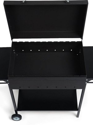 Мангал GrilMe, 35x115x83 см, сталь 2 мм, 2 полки, колёса
