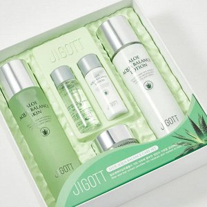 Jigott Набор для лица с экстрактом алоэ / Aloe Aqua Balance Skin Care 3 Set, 150 мл*2, 50 мл, 30 мл*2