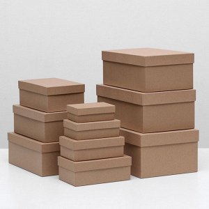 Набор коробок 10 в 1 «Крафт однотонный», 30.5x20x13 - 12x6.5x4 см