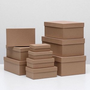 Набор коробок 10 в 1 «Крафт однотонный», 30.5x20x13 - 12x6.5x4 см