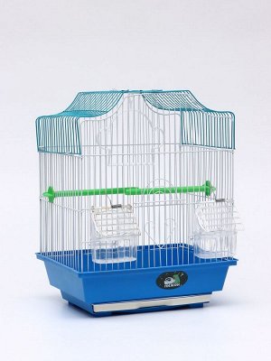 Клетка для птиц фигурная, 30 х 23 х 39 см, синяя
