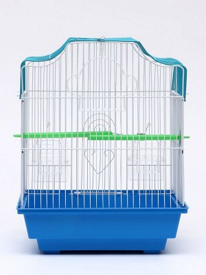 Клетка для птиц фигурная, 30 х 23 х 39 см, синяя