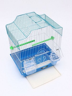 Клетка для птиц фигурная, 30 х 23 х 39 см, синяя