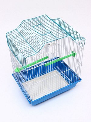 Клетка для птиц фигурная, 30 х 23 х 39 см, синяя