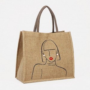 Сумка-шопер на магните, 34x17x30 см, бежевая