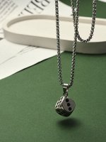 Кулон «Игральные кости», чёрный в серебре, 70 см