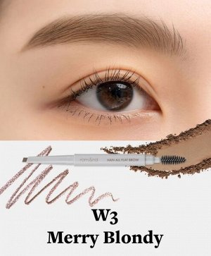 Kарандаш для бровей Rom&nd Han All Flat Brow #W3 Merry Blondy, 0.17г