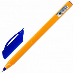 Ручка шариковая масляная СИНЯЯ, BRAUBERG "Extra Glide Orange", трехгранная, узел 0,7 мм, линия письма 0,35 мм, 142925