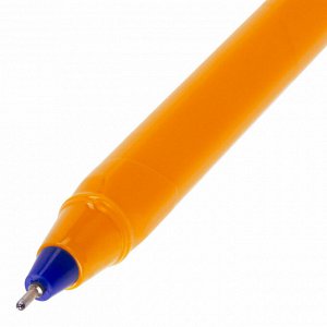 Ручка шариковая масляная СИНЯЯ, BRAUBERG "Extra Glide Orange", трехгранная, узел 0,7 мм, линия письма 0,35 мм, 142925