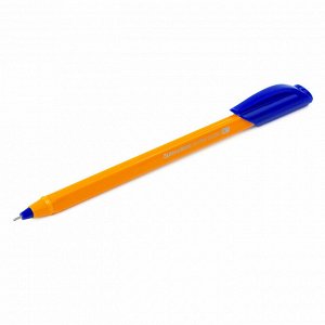 Ручка шариковая масляная СИНЯЯ, BRAUBERG "Extra Glide Orange", трехгранная, узел 0,7 мм, линия письма 0,35 мм, 142925