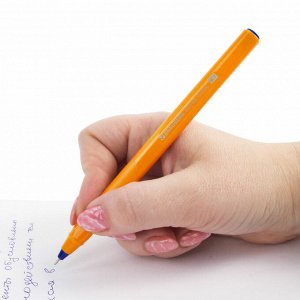 Ручка шариковая масляная СИНЯЯ, BRAUBERG "Extra Glide Orange", трехгранная, узел 0,7 мм, линия письма 0,35 мм, 142925