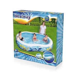 Бассейн детский Bestway 54118 - 2.62м*1,57м*46см, Подводный мир, шт