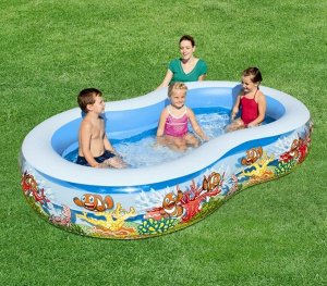 Бассейн детский Bestway 54118 - 2.62м*1,57м*46см, Подводный мир, шт