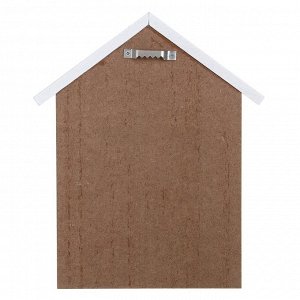 Ключница открытого типа на 3 крючка, 21x17,5x3 см, МДФ, серый, бежевый