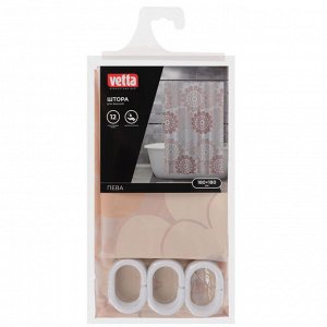VETTA Шторка для ванной, ПЕВА, 60 г/м2, 180х180см, Цветы, 022