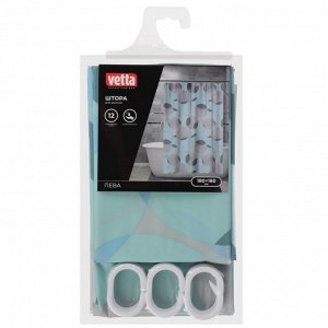 VETTA Шторка для ванной, ПЕВА, 60 г/м2, 180х180см, Геометрия, 041