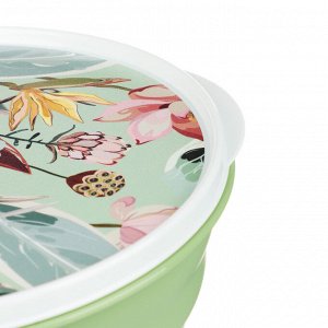Миска Latina 1,1л с крышкой, с декором, пластик, 2 цвета
