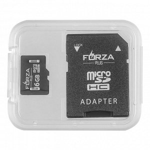 FORZA Карта с адаптером, SMART, Micro SD, 16Гб, 10класс