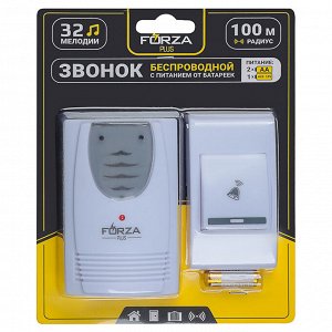 FORZA Звонок беспроводной дверной, 32 мелодий, 1x23A, 2xAA