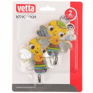 Крючки самоклеящиеся, на блистере, 2 шт., ПВХ, металл, 3D, 4 дизайна