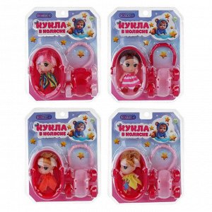 ИГРОЛЕНД Кукла в коляске, PP, PVC, 21х16,5х2 см