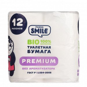 Туалетная бумага Панда 3 слоя, 12 рулонов