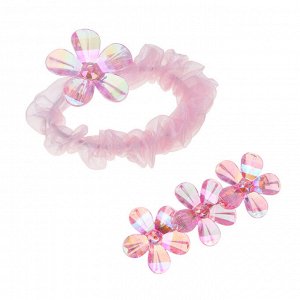 ЮНИLOOK Детские аксессуары для волос: резинка и заколка, d6см, 5,5/6 см, металл, ПЭ, пластик, 2 диз.