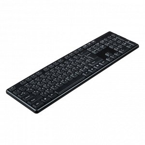 Первая цена Клавиатура проводная мембранная Optima 104кл.,белая кириллица, USB, каб. 140см, черный