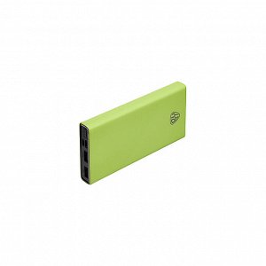 BY Аккумулятор мобильный, 10000мАч, 2А, 2хUSB-A, 1xType-C, 1xMicro-USB, ребристый, зелёный