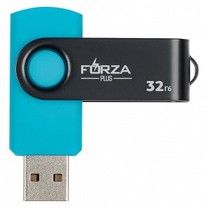 FORZA Флеш-карта, 32гб, 6 класс, матовое покрытие, блистер, пластик, черный/синий