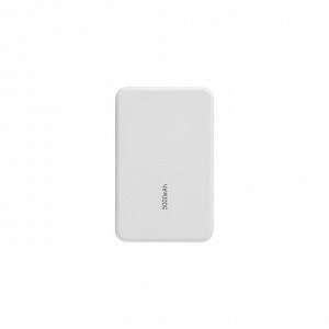 BY Аккумулятор мобильный, 5000 мАч, беспр.зарядка 15W, MAG, 1xUSB-A, 1xUSB-C, 20W, пластик, белый
