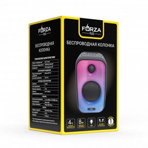 FORZA Колонка беспроводная VibeBox, 8 Вт, 2000мАч, USB, EQ, SD карта, черный