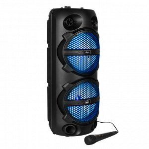 FORZA Колонка беспроводная, 20 Вт, 3600 мАч, пульт, микрофон, FM, Micro-SD, USB, AUX, LED, пластик