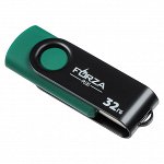 FORZA Флеш-карта, 32гб, 6 класс, матовое покрытие, блистер, пластик, черный/зеленый