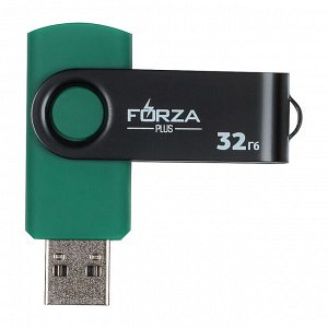FORZA Флеш-карта, 32гб, 6 класс, матовое покрытие, блистер, пластик, черный/зеленый