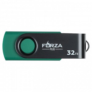 FORZA Флеш-карта, 32гб, 6 класс, матовое покрытие, блистер, пластик, черный/зеленый