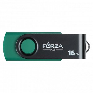 FORZA Флеш-карта, 16гб, 6 класс, матовое покрытие, блистер, пластик, черный/зеленый