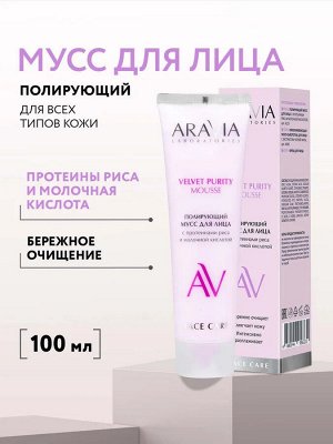 ARAVIA Laboratories Полирующий мусс для лица с протеинами риса и молочной кислотой VELVET PURITY MOUSSE, 100 мл, Аравия