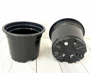 Горшок круглый D 9 h 7  V300 мл, черный